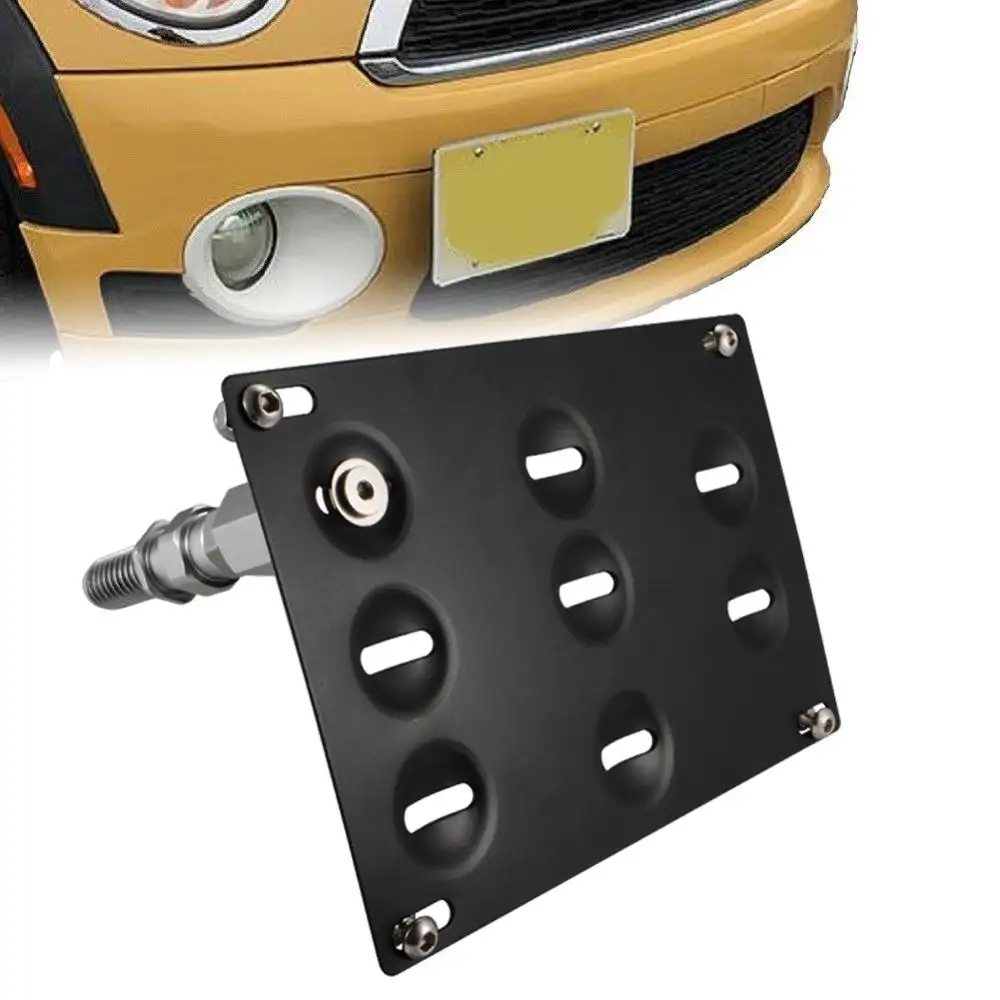 runmade Front Bumper Tow Hook Adapater License Plate Mounting Bracket Holder for Mini Cooper S R50 R56 R57 R60 R61 F54