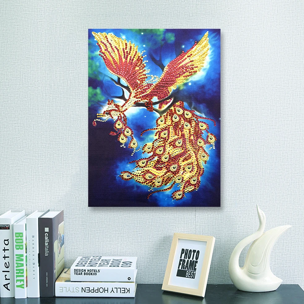 Special Shaped Diamond Embroidery Animal Phoenix 5D Diamond Painting Cross Stitch 3D Diamond Mosaic Home Decoration Christmas