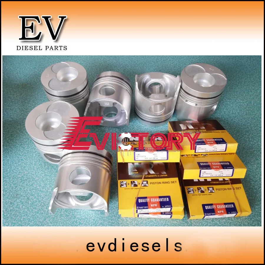 

For Hino Bus H07C H07CT piston set 13216-2290 13211-2580 and piston ring set 13011-1610