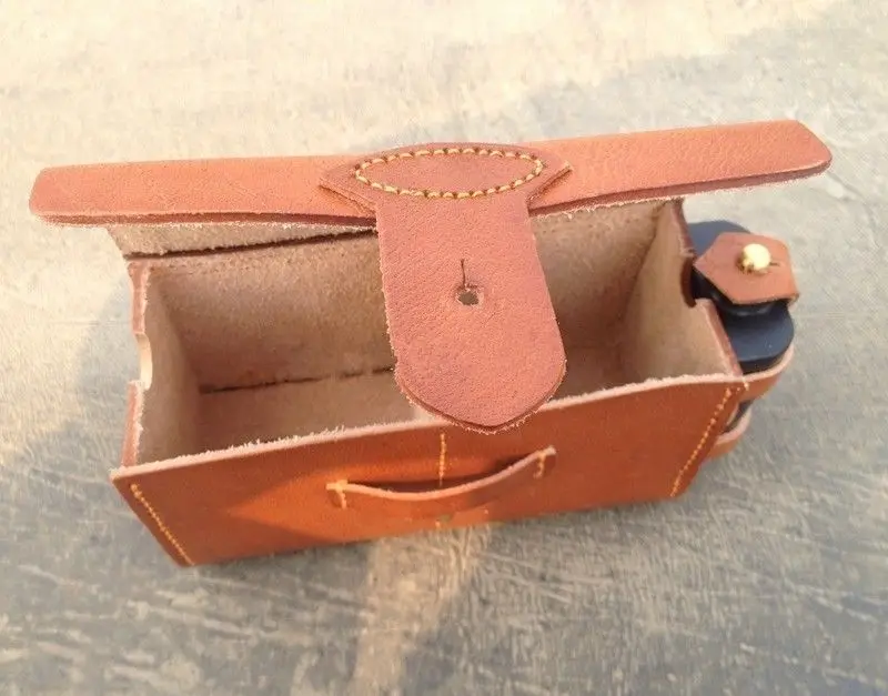 WWII WW2 Imperial Japanese Japan Arisaka Type 38 Leather Ammo POUCH WITH OIL Box