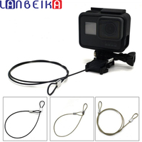 LBKAFA Stainless Steel Safety 60cm Tether Lanyard Strap for GoPro Hero 13 12 11 10 9 8 SJCAM SJ4000 SJ5000 SJ6 SJ9 SJ8 DJI YI