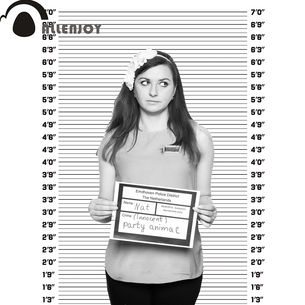 Allenjoy photography backdrops Mugshots Mug shot Bachelorette birthday Party photo booth studio background photocall