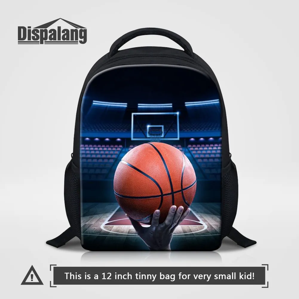 Customize Logo Name Backpack For Children 12 Inch Mini Schoolbag Basketball Printing Bookbag For Boys Football Kids School Bags