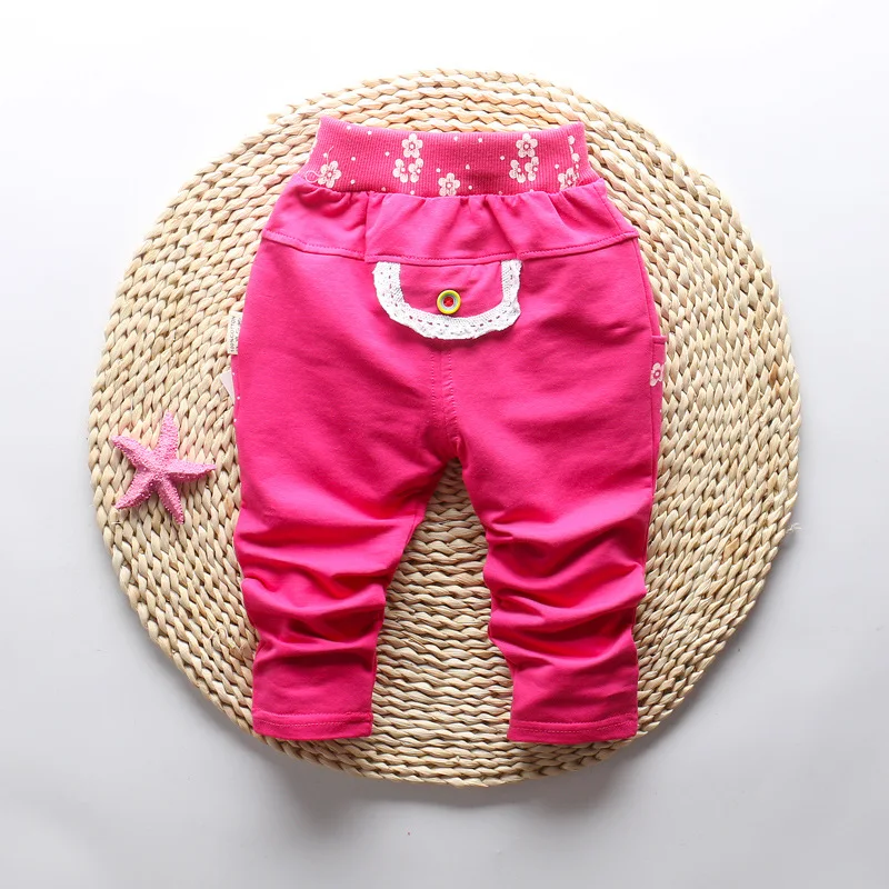 2017 New Spring 100% cotton High-quality cute Butterfly embroidery pattern baby girls pants 0-3 year baby pants for girls