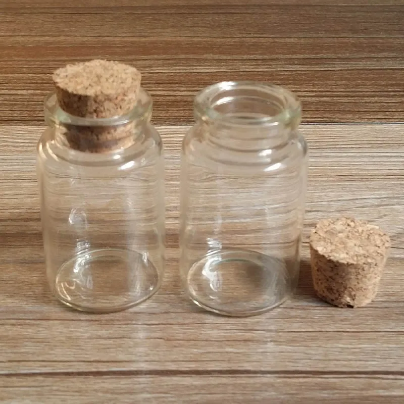 30 x 20ml Glass Tube With Wooden Cork 20cc Clear Glass Vial Glass Jar Cork Tube Bottles 2/3oz Storage Containers