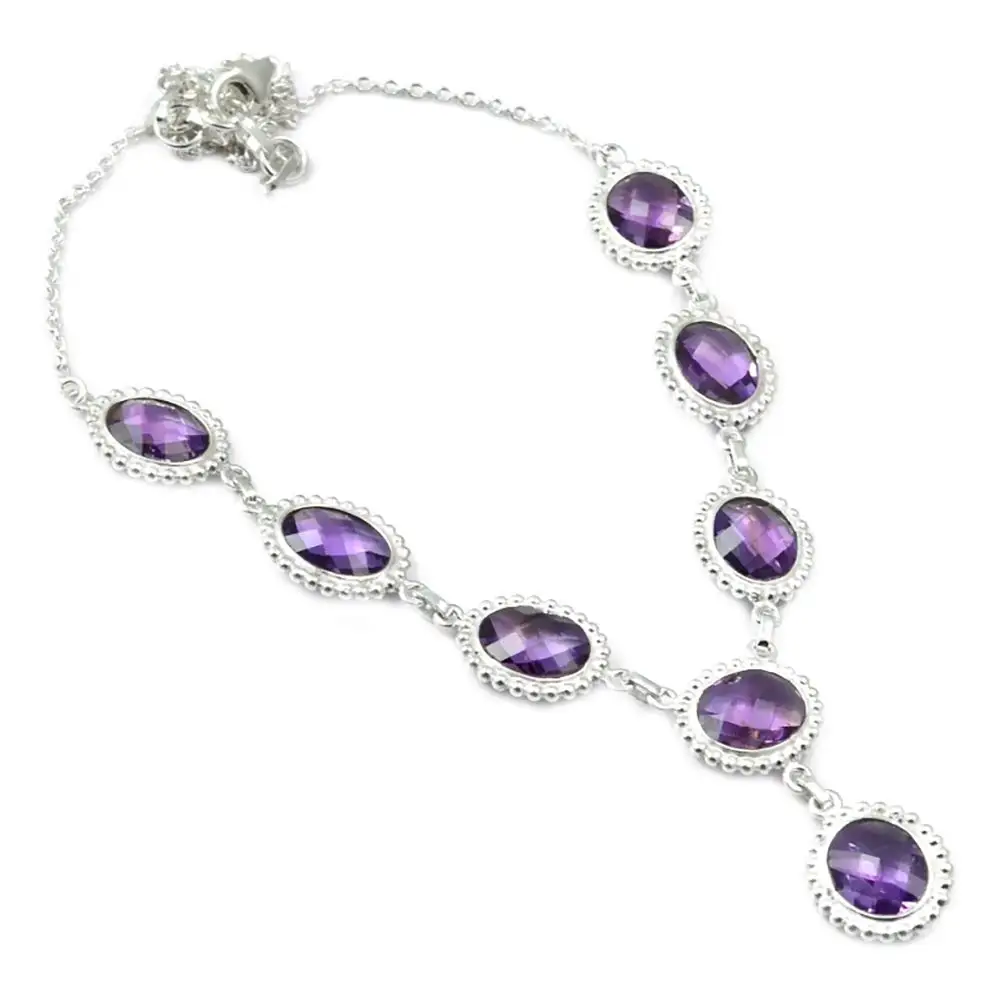 

NiaoZaiFei YunZaiKan Amethyst Necklace 925 Sterling Silver, 46 cm, MHBNE0118