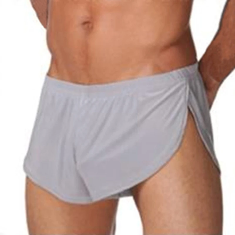 Short masculino de corrida, sexy, cintura baixa, roupa esportiva para homens, roupa íntima para academia, calça de moletom, calça respirável para