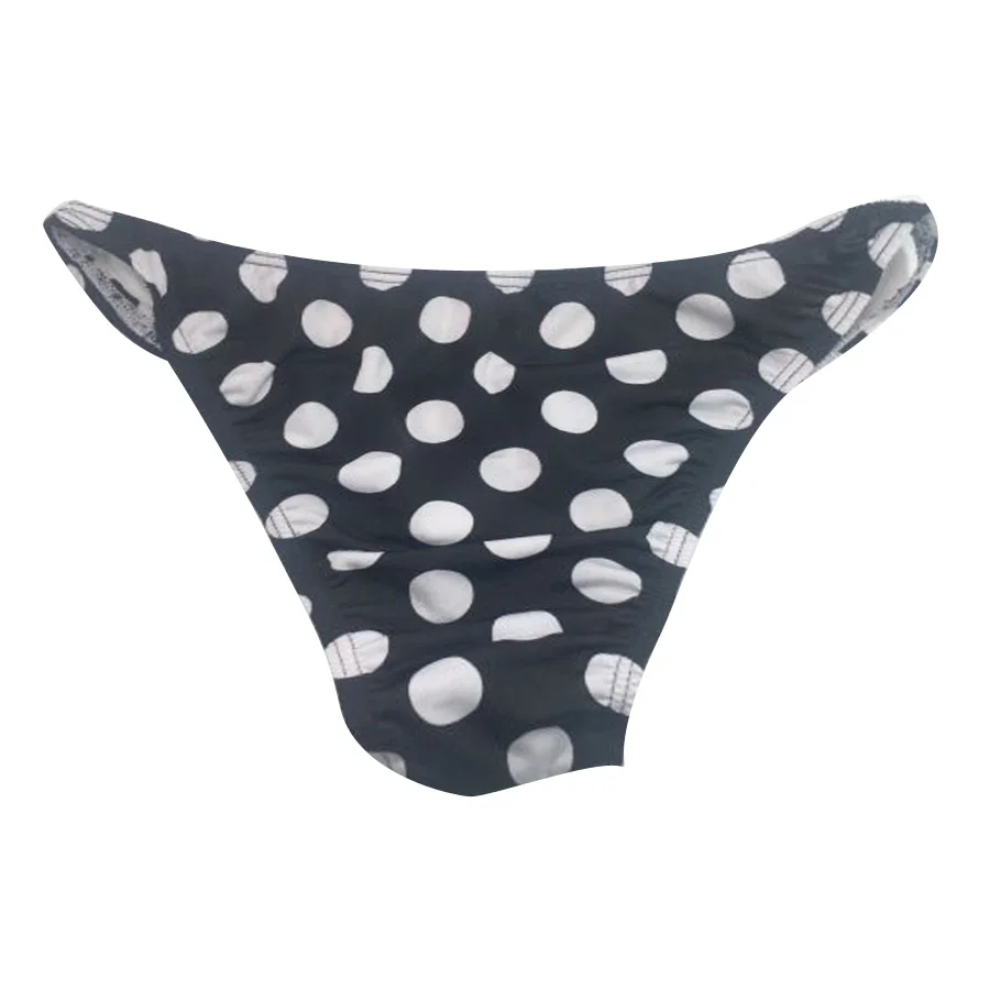 Sexy men\'s underwear String Bikini Narrow Waist Black white Dots Polyester Breathable penis jockstrap underwear men