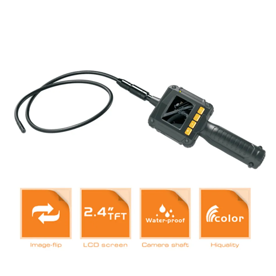 GL9008 8mm Endoscope IP67 Waterproof With Colorful LCD Monitor Camera Head Inspection AV Handheld CMOS