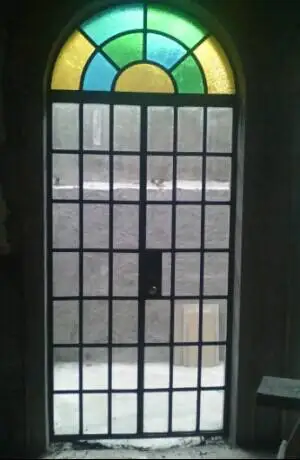 

steel front door with window