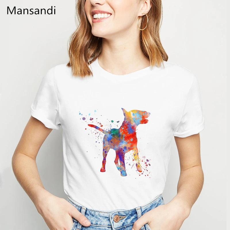 

Italian Spinone Watercolor T-Shirt Women Summer Tops Harajuku Tee Shirt Femme Funny Dog Lover Design Tshirt Female T-Shirt