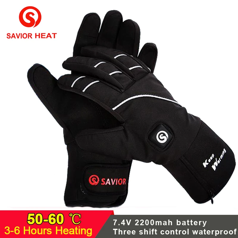 

SAVIOR Electric battery Heated Gloves Waterproof Touchscreen Chemical hand warmer Gloves for winter sports cycling biking riding