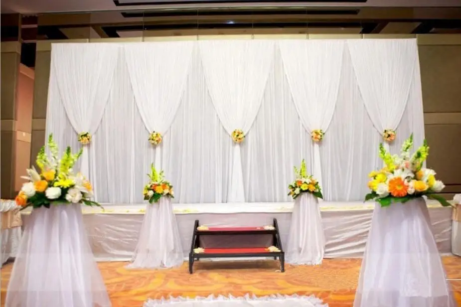 

White ice silk Wedding Backdrop Curtains 3X6M(10ftX20ft) wedding decorations backgroundd drape curtain swag High Quality