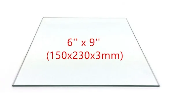 

6'' x 9'' (150x230mm) Borosilicate Glass Plate / Bed Flat for Flashforge Creator Makerbot Replicator 3D Printer parts