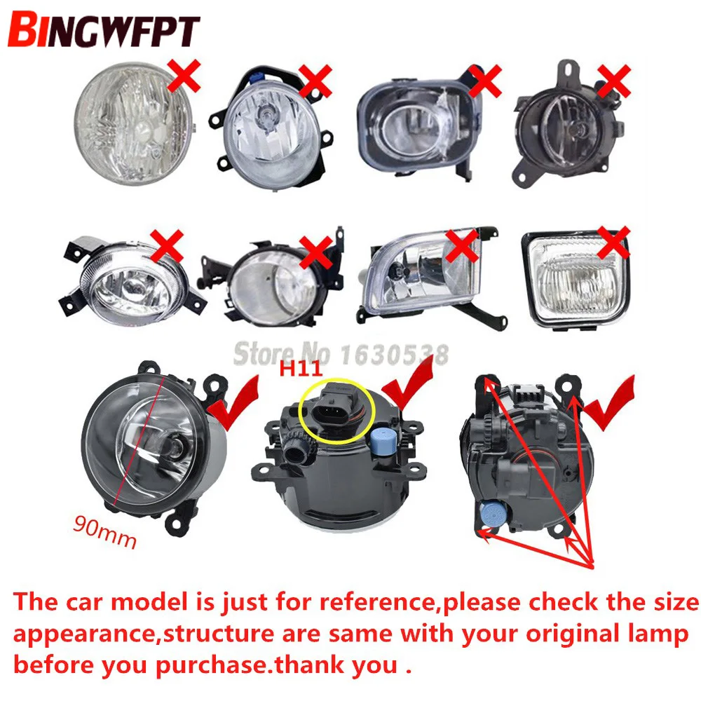 2pcs/set Round Diameter 90mm Fog Lamps yellow Tempered Glass Anti-fog Glass For Suzuki SX4 Grand Vitara Alto Swift Ignis S-Cross view 6