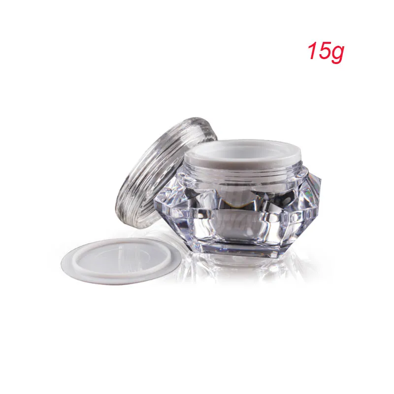 

New 100pcs 15g diamond shape cream jar, clear luxury plastic jar 15g ,empty Cosmetic Jar and cosmetic container wholesale