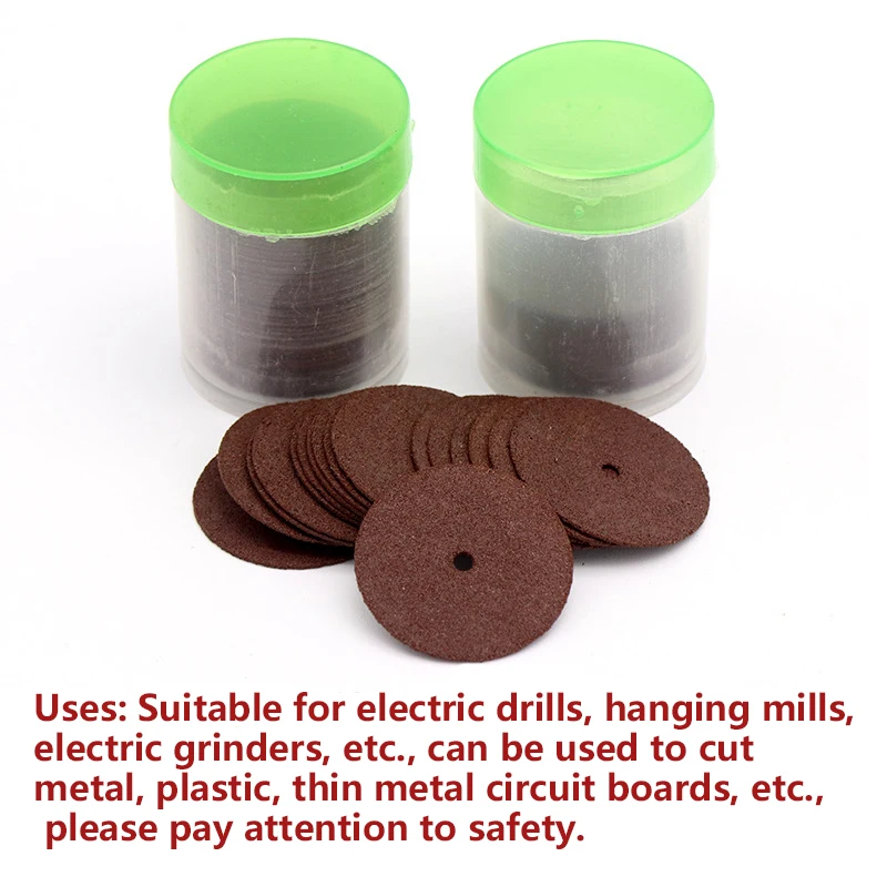 36pc 23mm Resin Cutting Wheel Disc + 1pc Rod Cutting Circular Saw Blade Electric Grinding Accessories Rotary Tool For Wood Metal