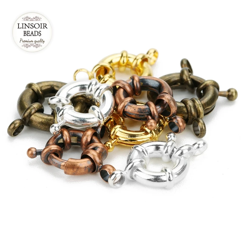 10pcs/lot Copper Round Claw Spring Clasps Dia 9/11/13/15/17/19/21mm Suitable For Bracelet Necklace Jewelry Making Accessories