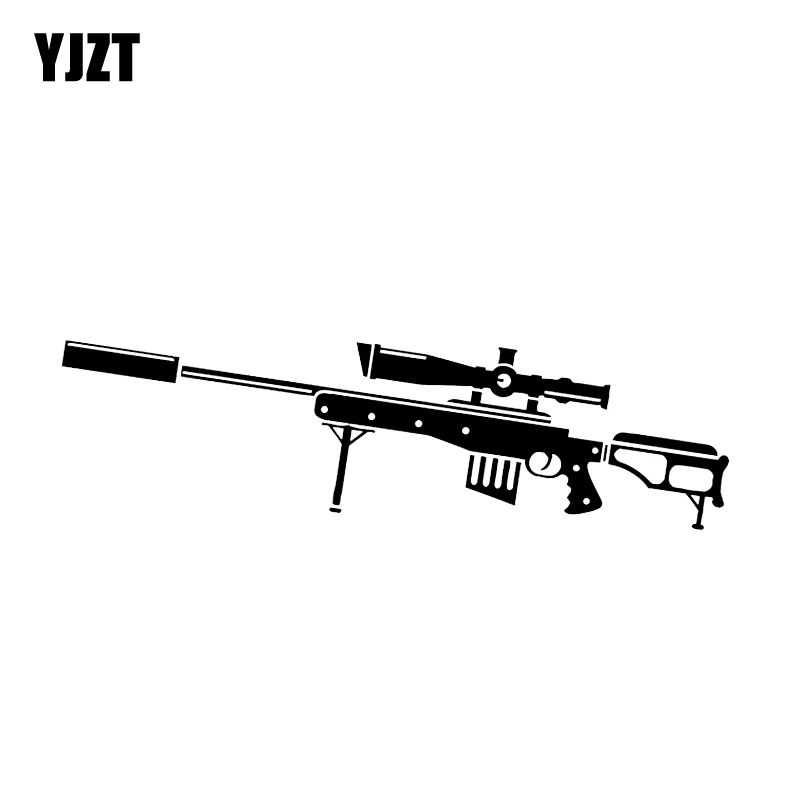 YJZT 18.5*5.2CM Interesting Weapons Sniper Rifl Gun Graphic Car Sticker Black Silver Accessories Vinyl Motorcycle C12-0296