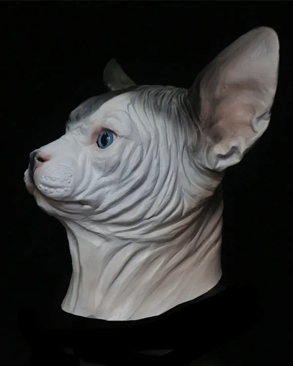 Deluxe Christmas New Year Carnival  Costume Latex Cat Mask