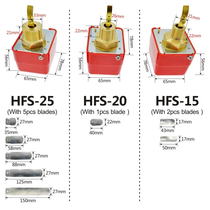 Pagaia Pompa Acqua Interruttore di Flusso di Acqua interruttore di flusso HFS-25 HFS-20 HFS-15 1 \