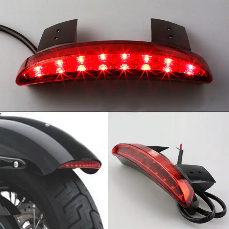 JX-LCLYL Red Chopped Fender Edge LED Tail Brake Light for Har-ley Davidson XL883/1200