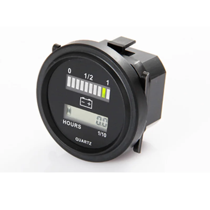 Digital Battery Percentage Gauge ROUND LED Battery Indicator Hour Meter for Golf Carts Car Electric Vehicle Scooter Motorcycle