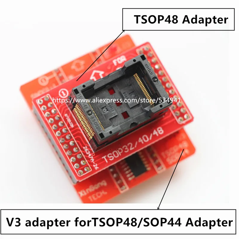 Original TSOP48 adapter for TL866ii V3 Board SOP44 TSOP48 socket for TL866CS / TL866A/ TL866II Plus universal programmer