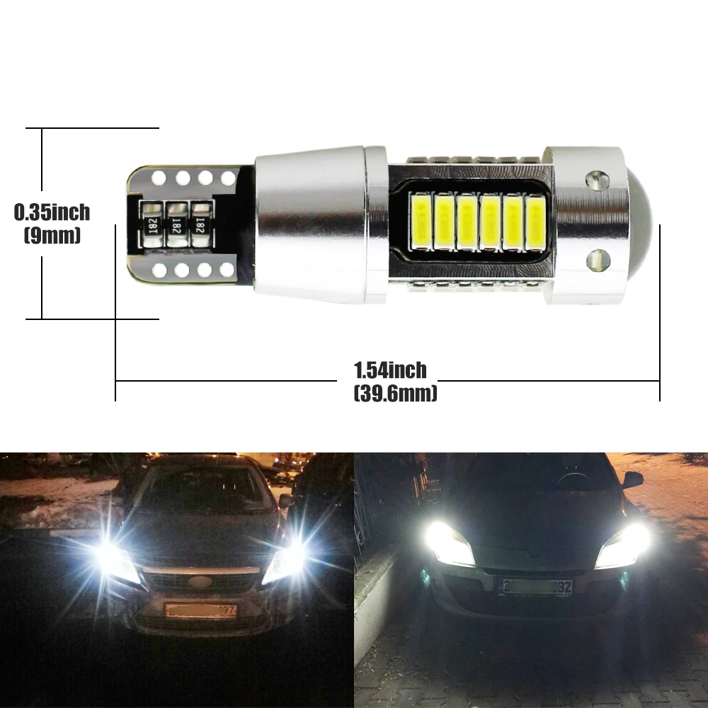 10pcs T10 W5W LED Bulbs 4014 30 SMD Lens Bulb 194 168 Canbus No Error Colorful Car Interior Dome Light Clearance light DC 12V