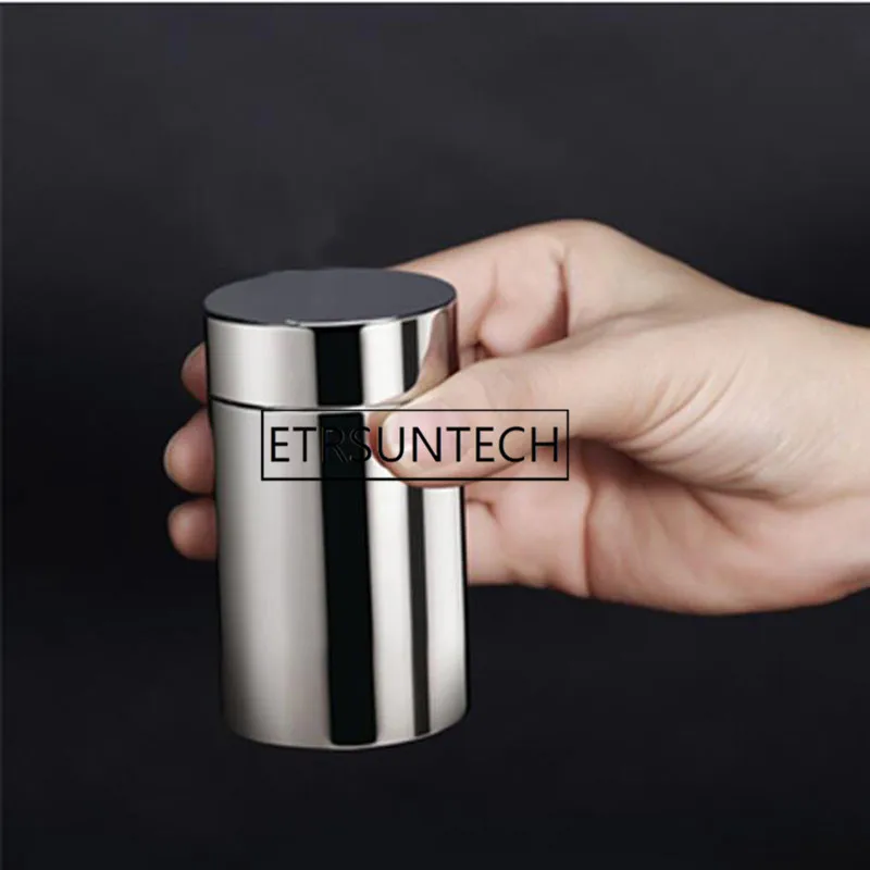 50pcs Tea Caddy Mini Stainless Steel Storage Boxes Sealed Coffee Powder Cans Portable Travel Tea Leaves Container