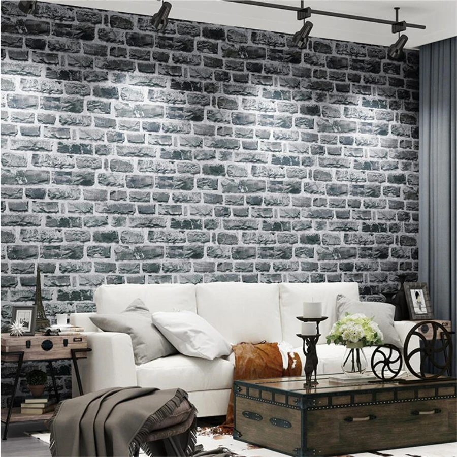 

new Retro imitation brick pattern 3D brick wallpaper brick wall antique brick clothing store bar restaurant waterproof wallpaper