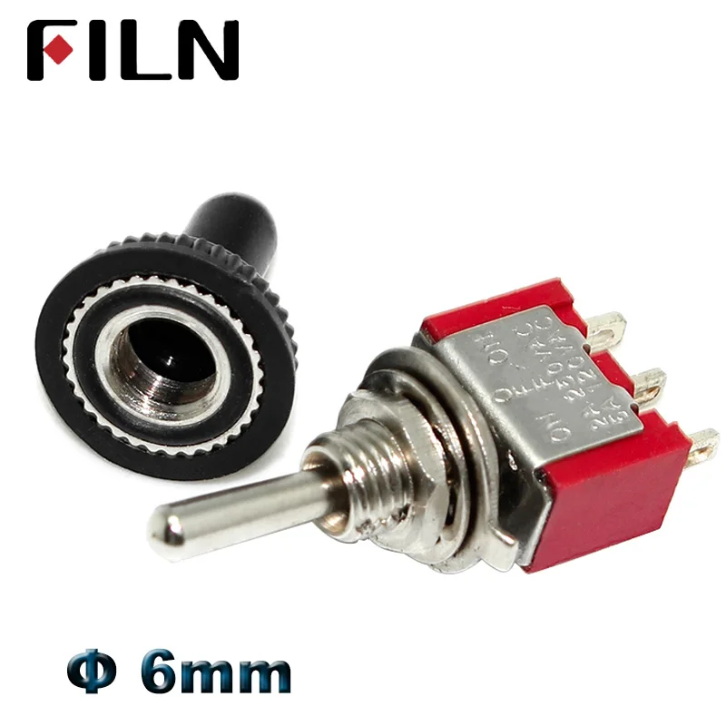 6A 120VAC mini 2 Position ON ON MTS-102 MTS-202 Toggle Switch 3 Position MTS-103 MTS-203 ON OFF ON Switch With Waterproof Cap