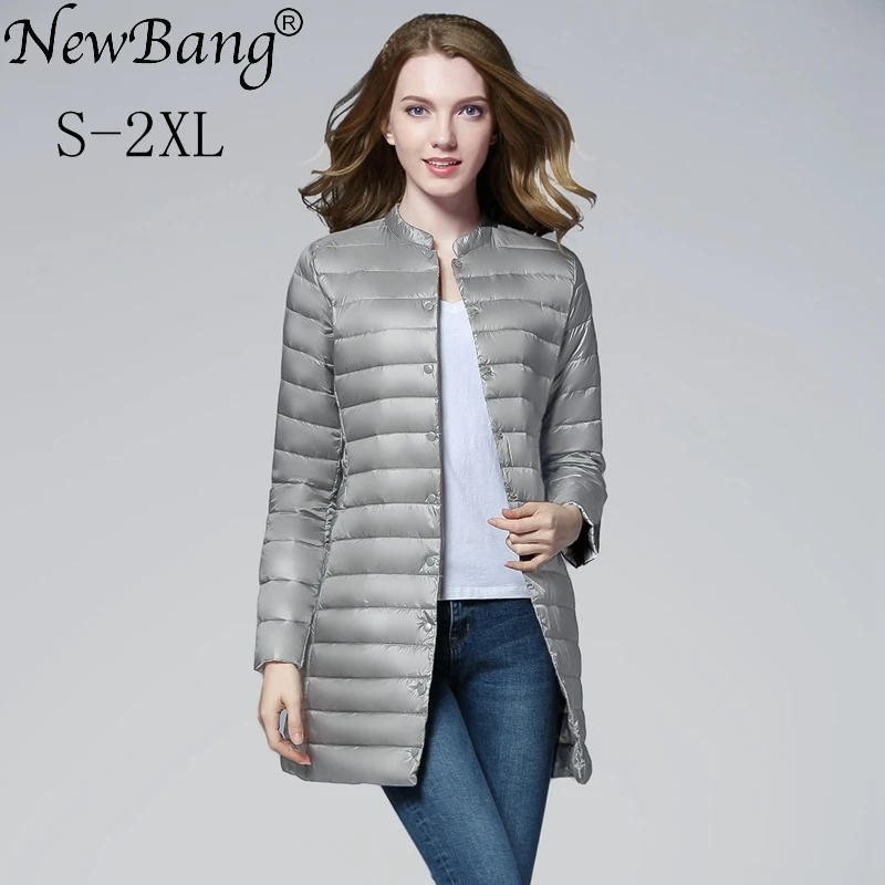 NewBang Brand Womens Spring Padded Warm Down Jackets Ultra Light Down Jacket Women Portable Female Long Feather Slim Jacket