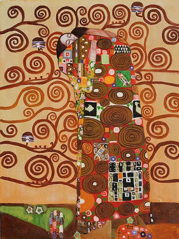 

Oil Painting Hand painted Gustav Klimt Embrace Picture Copy Wall art Abstract Canvas Paintings Home decoration