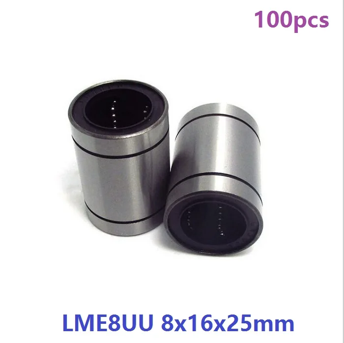 

100pcs/lot LME8UU linear motion bearings linear ball bushing for CNC router for 3D printer parts linear guide 8x16x25