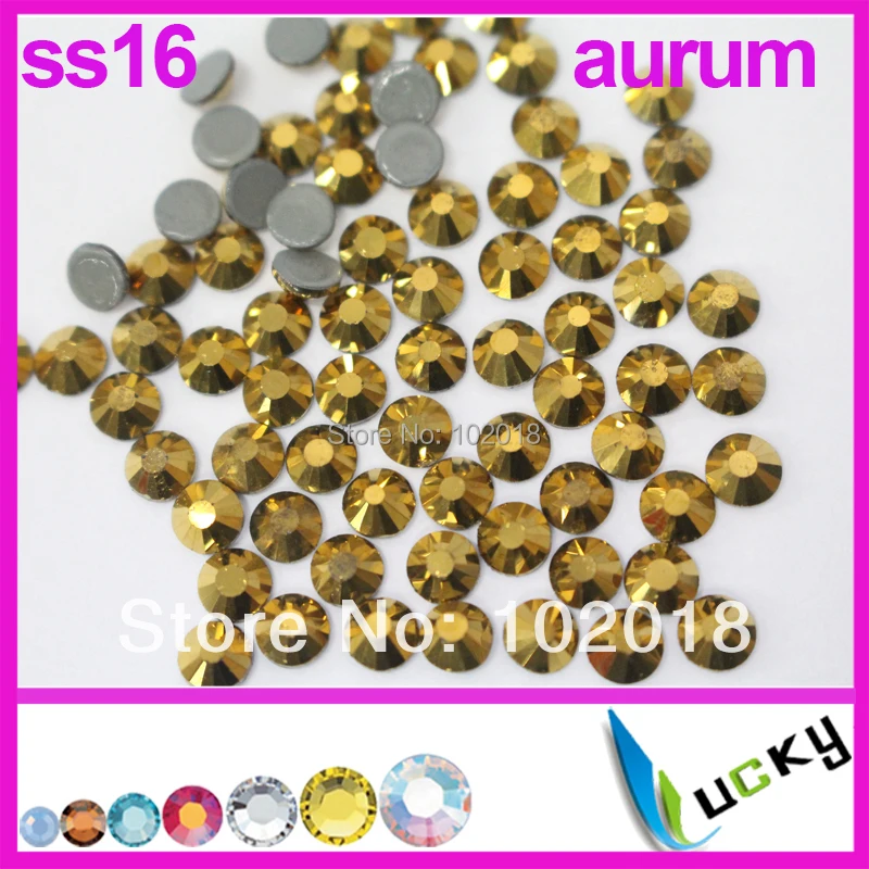 1440pcs! Chinese market highest quality hotfix DMC rhinestones Copy swarov 2038 ss16/4mm Aurum Strass crystal Beads for Sewing