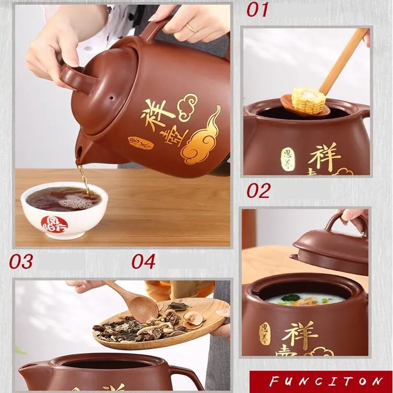 220 V อัตโนมัติจีน Stewing หม้อ 3L/4L/5L เซรามิค Decocting สมุนไพรยาหม้อหุงข้าวไฟฟ้ากาต้มน้ำ
