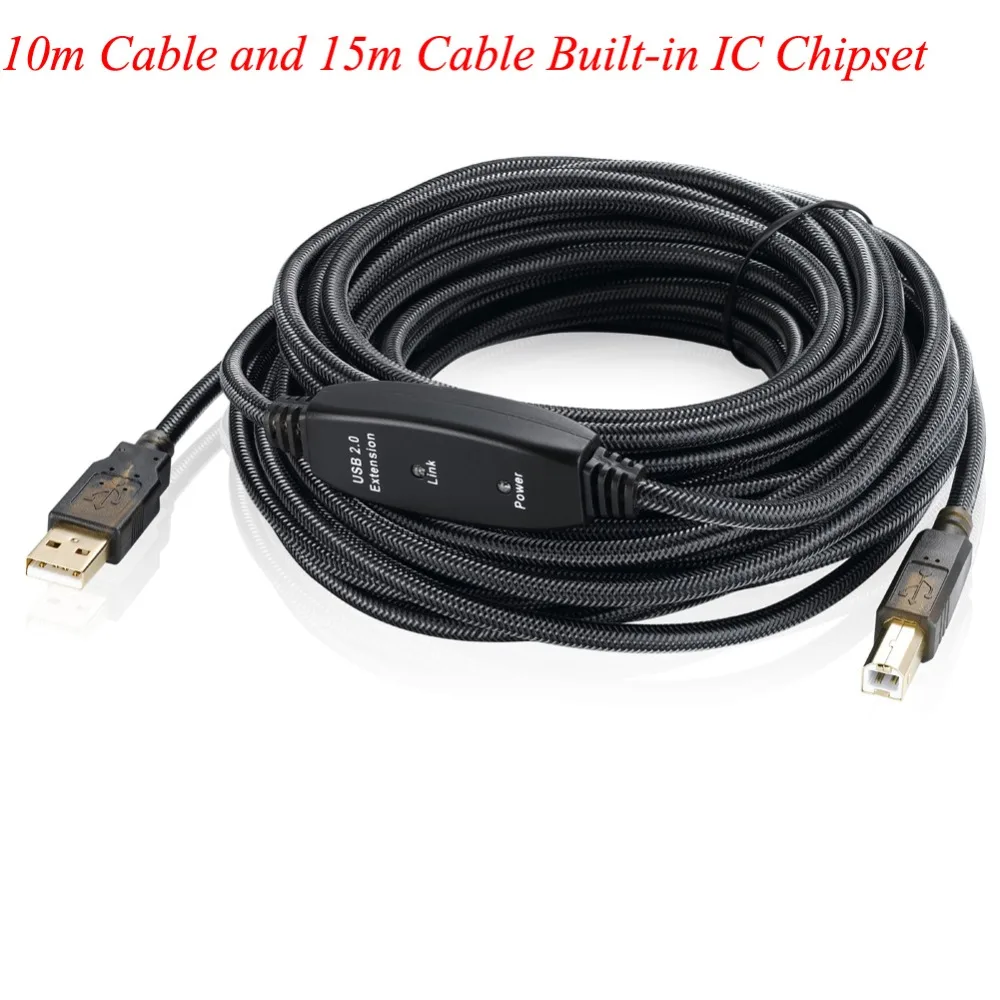 Bochara Nylon Braided USB 2.0 Printer Cable Type A to Type B M/M Foil+Braided Shielded Gold Plated 1.8m 3m 5m 7.5m