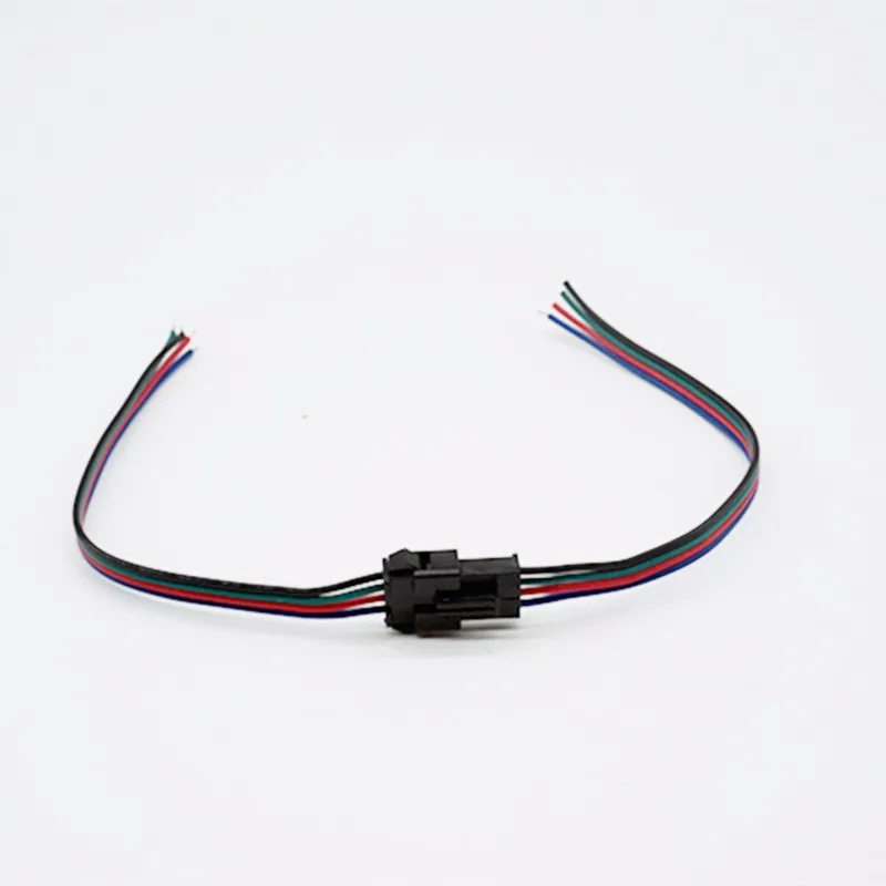 10Pair 20 pairs 50pairs 4 Pin JST SM Connector Male to Female 4pin SM Plug Connector Cable for 5050/3528 2801 8806 RGB LED Strip