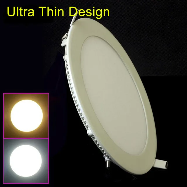 

Ultra Bright 3W 6W 9W 12W 15W 25W Dimmable Led Ceiling Recessed Downlight Round Panel light 85-265V Led Panel Bulb Lamp Light