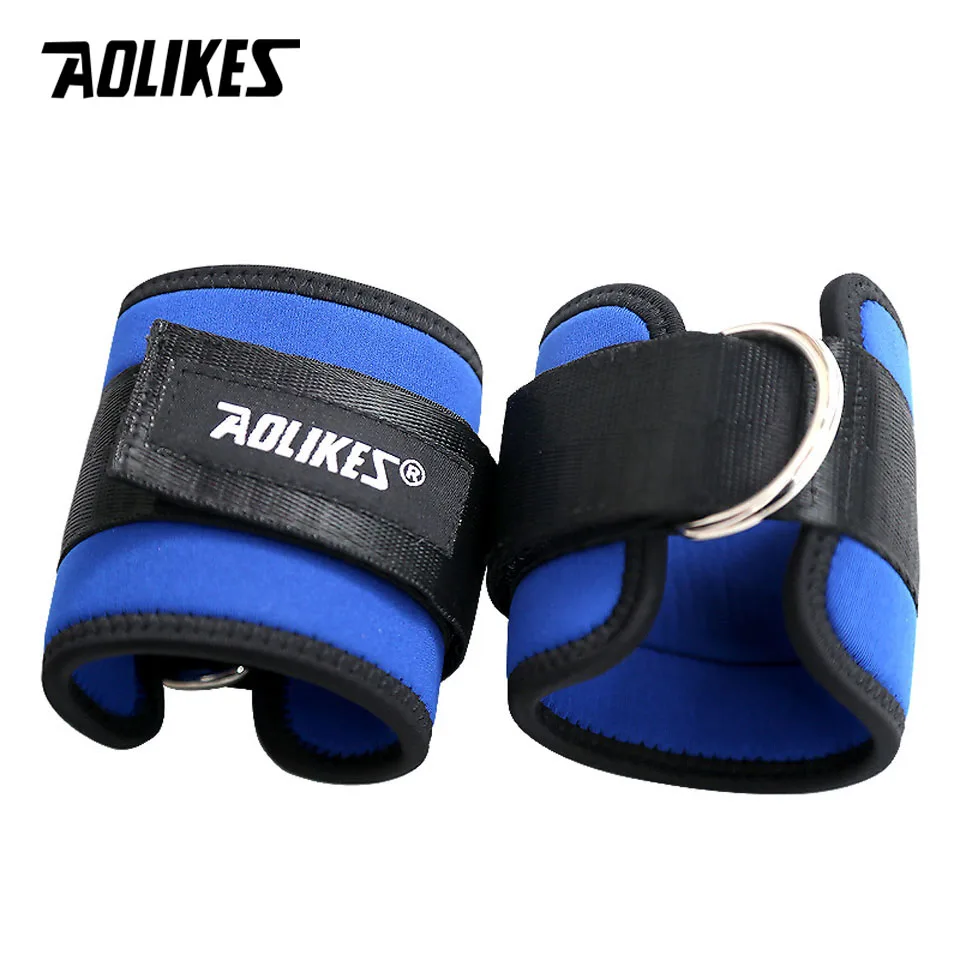 

AOLIKES 1 Pair Body Building Resistance Band D-ring Ankle Straps Home Workout Exercise Ankle Cuffs Leg Power Training