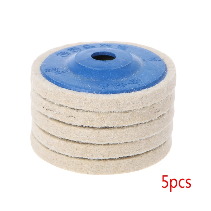 ANENG 5Pcs 4'' Round Polishing Wheel Felt Wool Buffing Polishers Pad Buffer Disc Tools