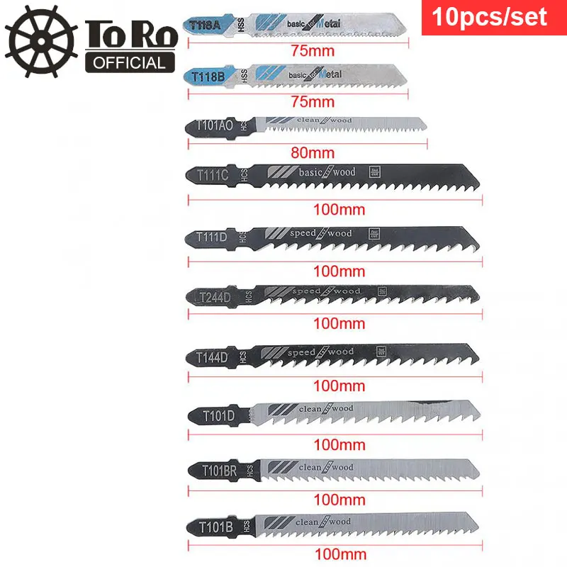 

10pcs / set HSS & HCS Combination Reciprocating Saw Blades Straight Cutting Jig Saw Fit for Woodworking / Plastic PVC