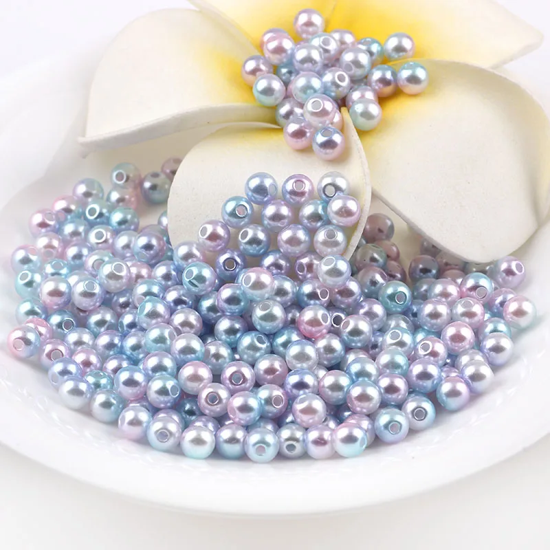 lt Mix Color 25g Round 4/6/8/10/12mm  ABS Imitation Pearl Beads Wigh  Hole Loose Beads Diy Jewelry Necklace Making