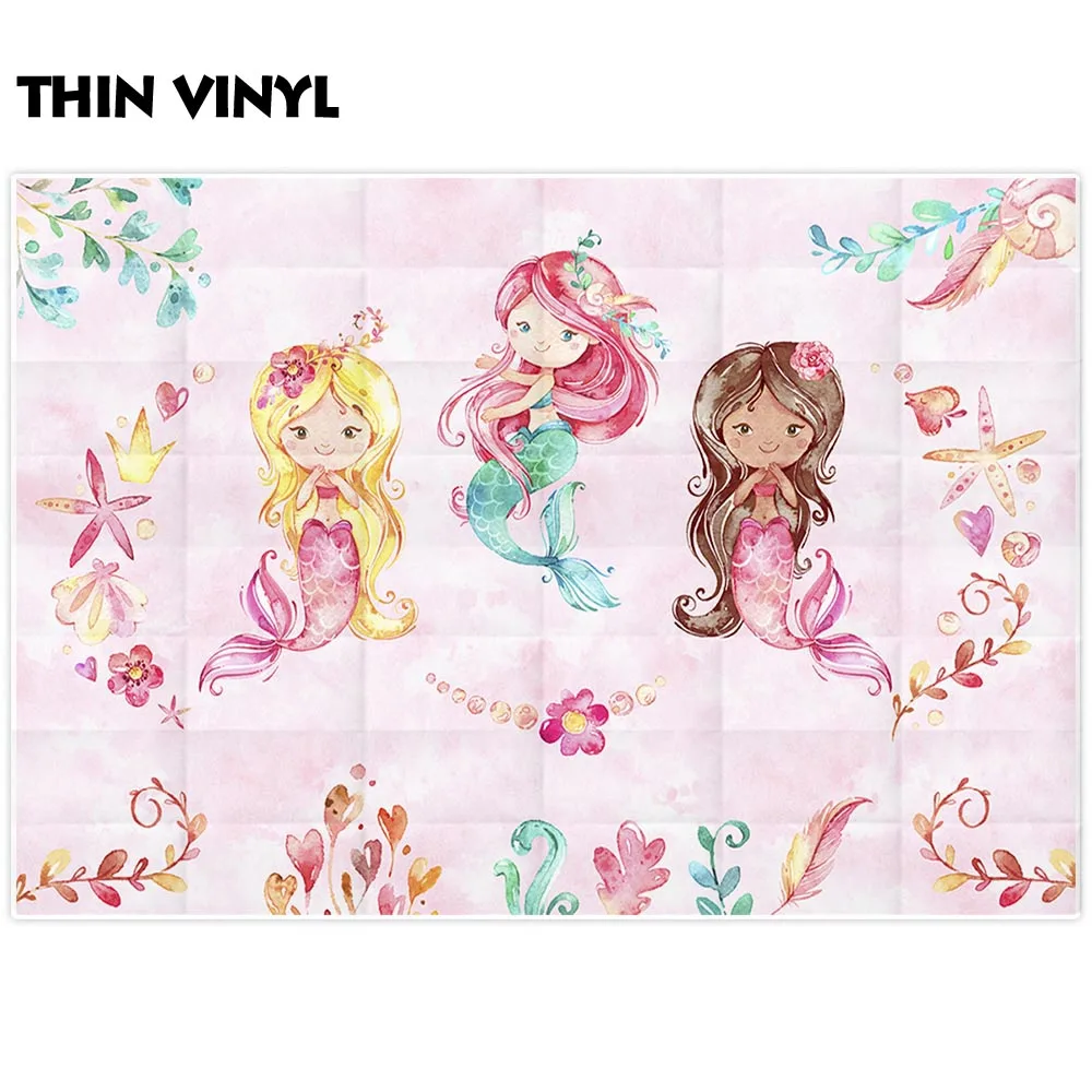 Allenjoy фон для фотостудии Русалка девочка лист цветочный принцесса сладкий фотосессия Декор студия пользовательские съемки реквизит