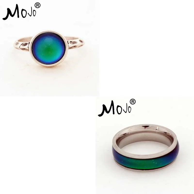 2PCS  Vintage  Color Changing Mood Rings Changing Color Temperature Emotion Feeling Rings Set For Women