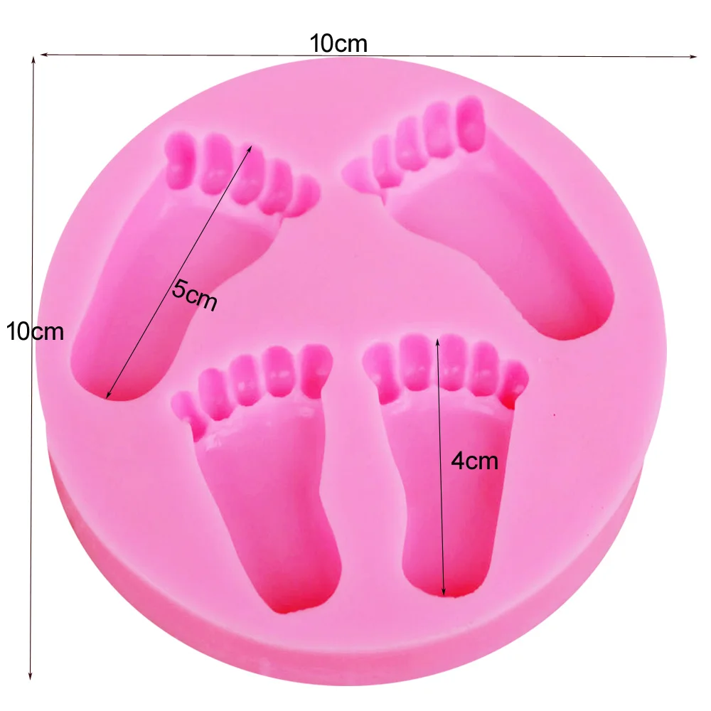 Byjunyeor M136 Little Feet Baby UV Resin Silicone Mold Fondant Chocolate Candy Lollipop Crystal Epoxy Soft Clay Bake Tools
