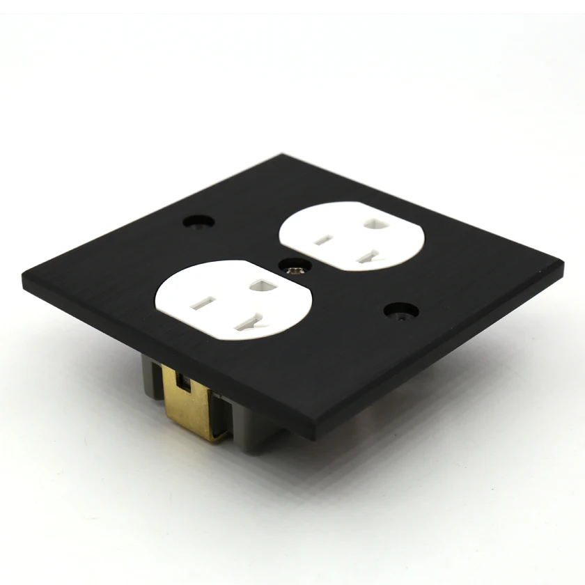 ไฮไฟสหรัฐไฟAC Receptaclesผนังเต้าเสียบชั้นประถมศึกษาปีเสียงซ็อกเก็ตทองแดงเพล็กซ์แผ่น86มิลลิเมตร* 86มิลลิเมตรสีขาว