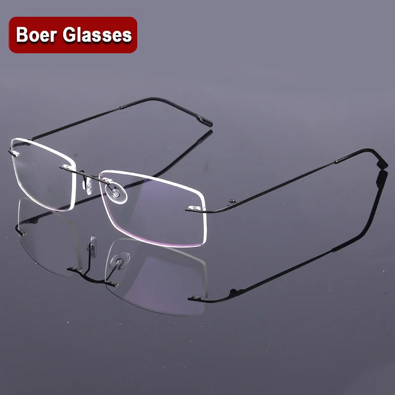 New lightest Men's  rimless stainless steel eyeglasses glasses RXable spectacle optical frame 763