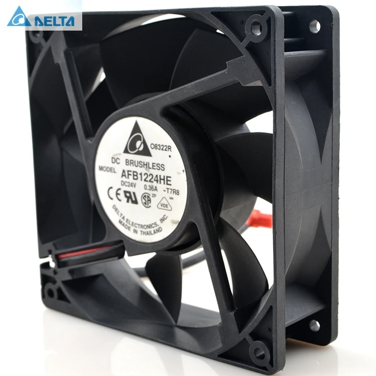 

Original for delta AFB1224HE 24V 0.36A 12cm 12038 large air frequency converter cooling fan 148.34CFM 3500RPM